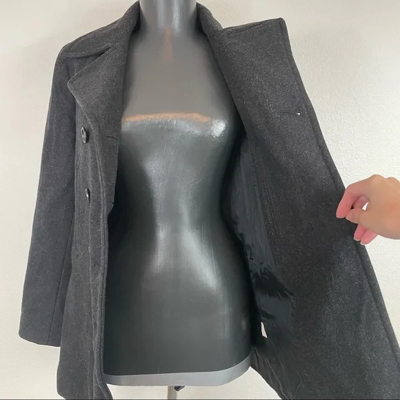 J. Crew Black Wool Blend Peacoat Jacket Size XSP - Picture 10 of 15